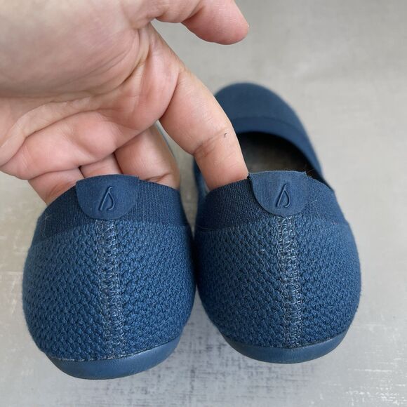 Allbirds Women's Tree Breezer Ballet Flats 7.5 Slip On Stretch Knit Shoes Blue - Picture 4 of 9